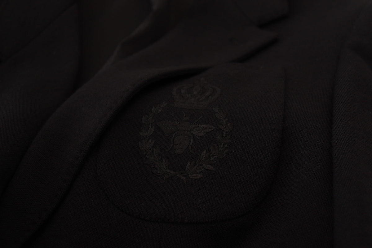 Dolce &amp; Gabbana Blazer Croisé Noir en Laine, Coupe Étroite