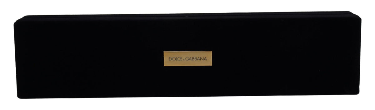 Dolce & Gabbana Black Velvet Logo Plaque Storage Bracelet Box