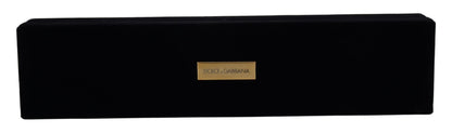 Boîte à bijoux et bracelets en velours noir Dolce & Gabbana avec plaque logo