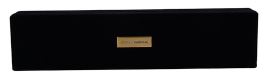 Boîte à bijoux et bracelets en velours noir Dolce & Gabbana avec plaque logo