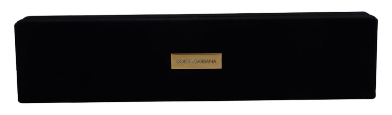 Dolce & Gabbana Black Velvet Logo Plaque Storage Bracelet Box