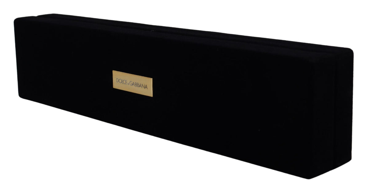 Dolce & Gabbana Black Velvet Logo Plaque Storage Bracelet Box