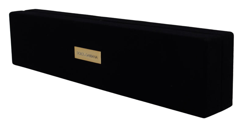 Dolce & Gabbana Black Velvet Logo Plaque Storage Bracelet Box