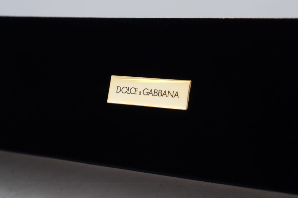 Dolce & Gabbana Black Velvet Logo Plaque Storage Bracelet Box
