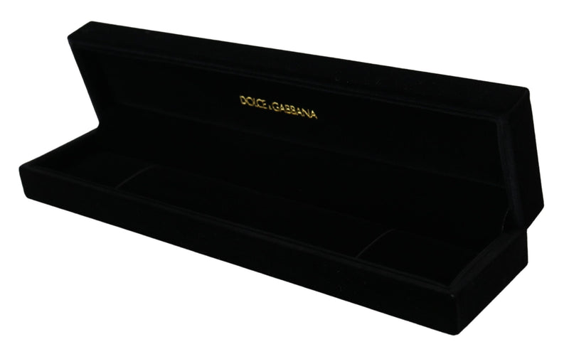 Dolce & Gabbana Black Velvet Logo Plaque Storage Bracelet Box
