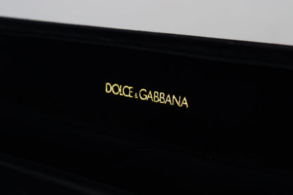 Boîte à bijoux et bracelets en velours noir Dolce & Gabbana avec plaque logo