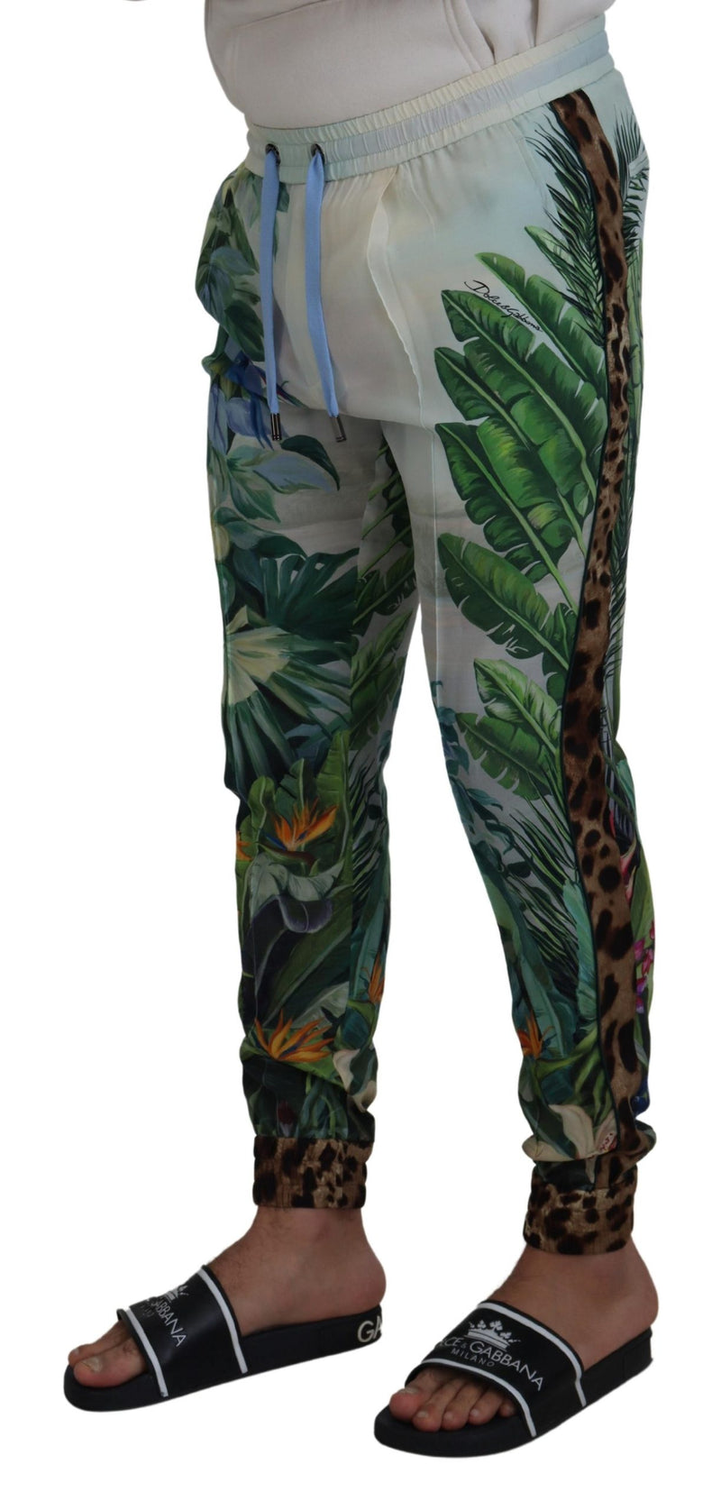 Pantalon de jogging homme blanc à imprimé floral Dolce &amp; Gabbana
