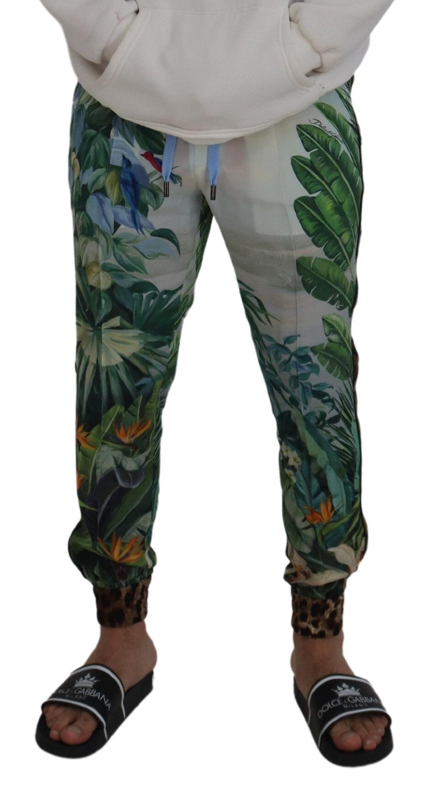 Pantalon de jogging homme blanc à imprimé floral Dolce &amp; Gabbana