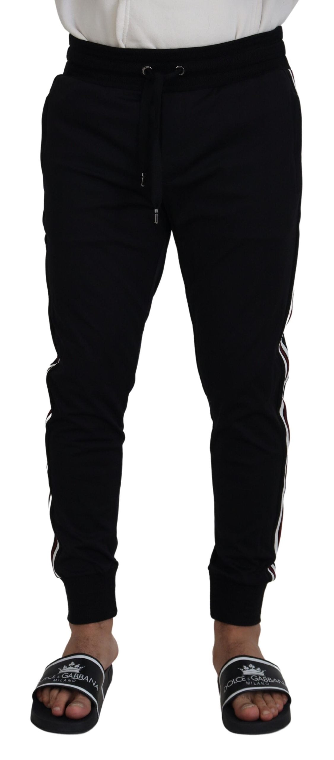 Pantalon de jogging homme noir à imprimé DG de Dolce &amp; Gabbana