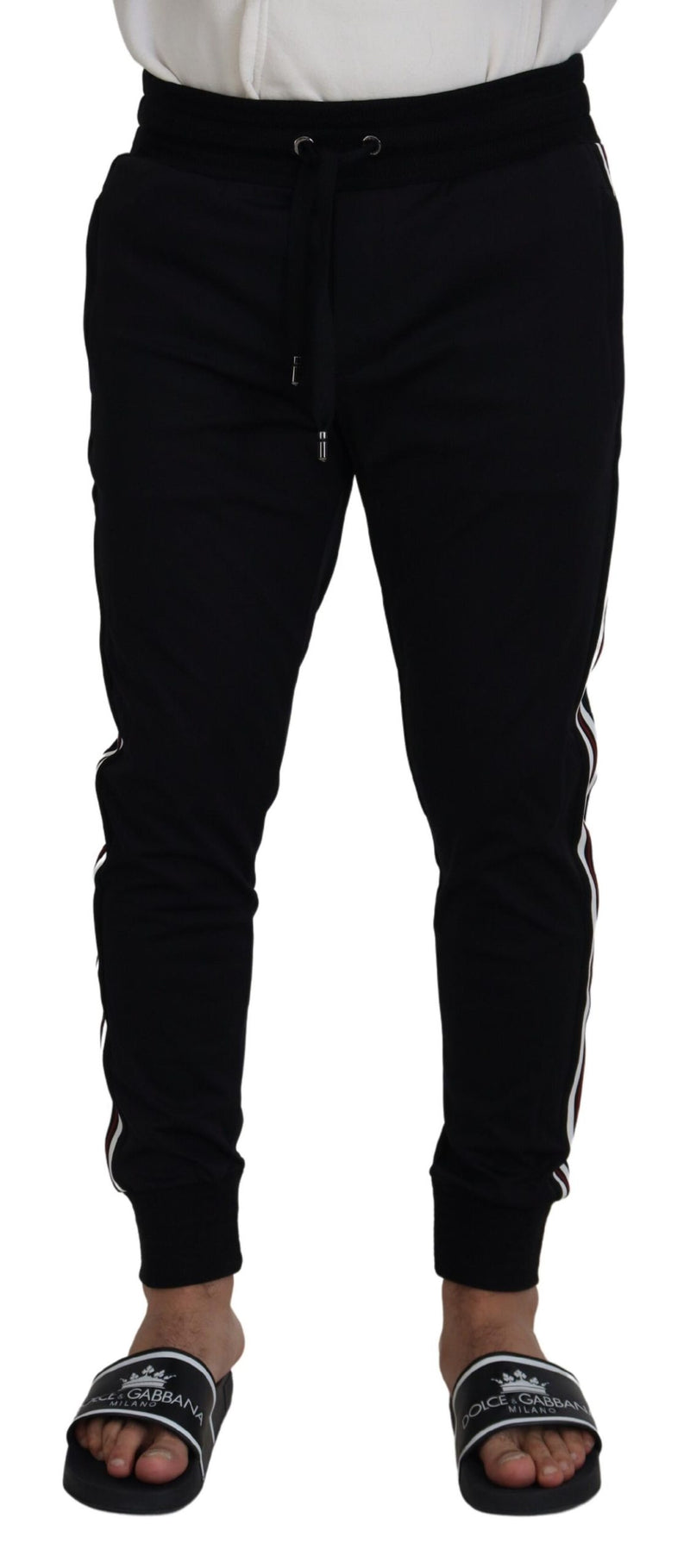 Pantalon de jogging homme noir à imprimé DG de Dolce &amp; Gabbana