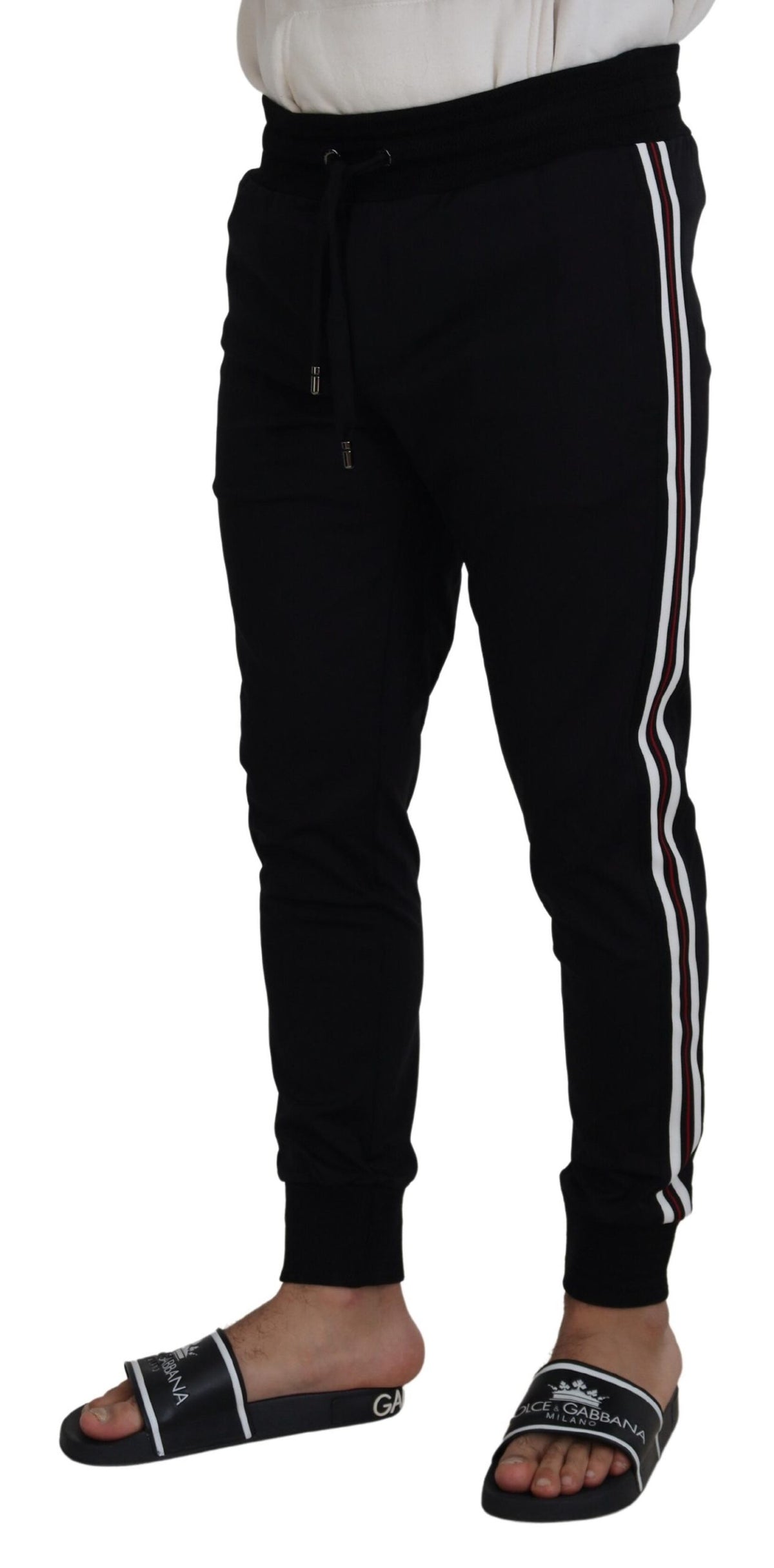 Pantalon de jogging homme noir à imprimé DG de Dolce &amp; Gabbana