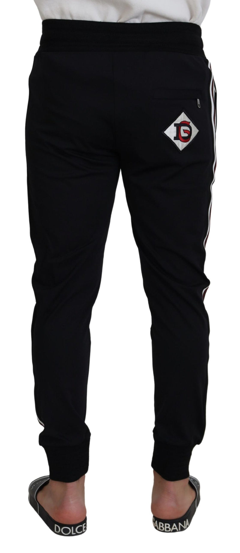 Pantalon de jogging homme noir à imprimé DG de Dolce &amp; Gabbana