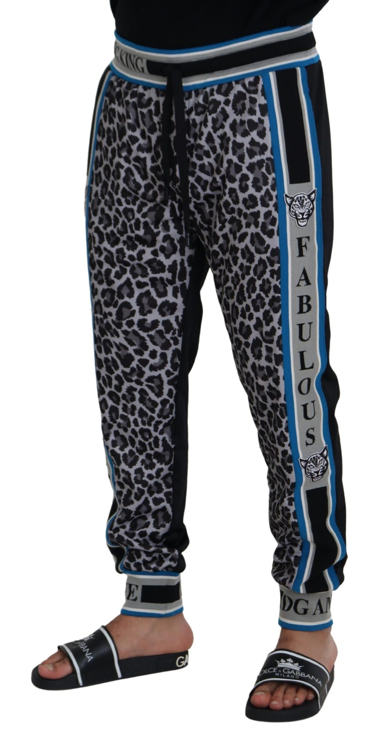 Pantalon de jogging à imprimé léopard DG King multicolore de Dolce &amp; Gabbana