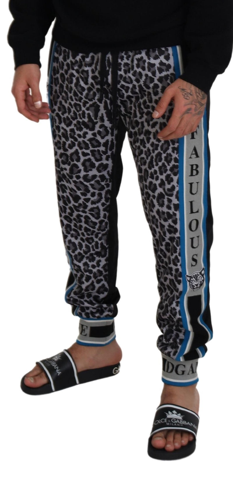 Pantalon de jogging à imprimé léopard DG King multicolore de Dolce &amp; Gabbana
