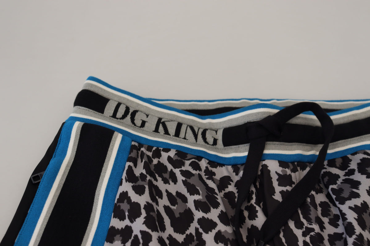 Pantalon de jogging à imprimé léopard DG King multicolore de Dolce &amp; Gabbana