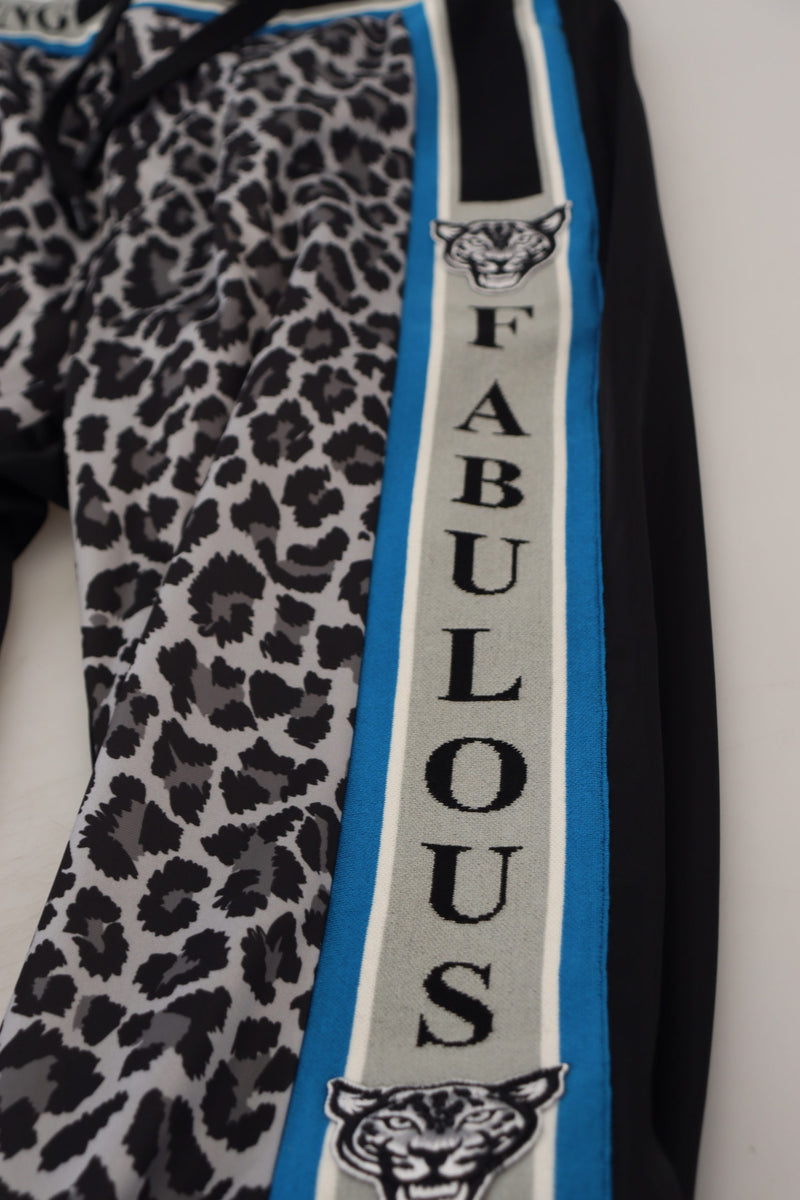 Pantalon de jogging à imprimé léopard DG King multicolore de Dolce &amp; Gabbana