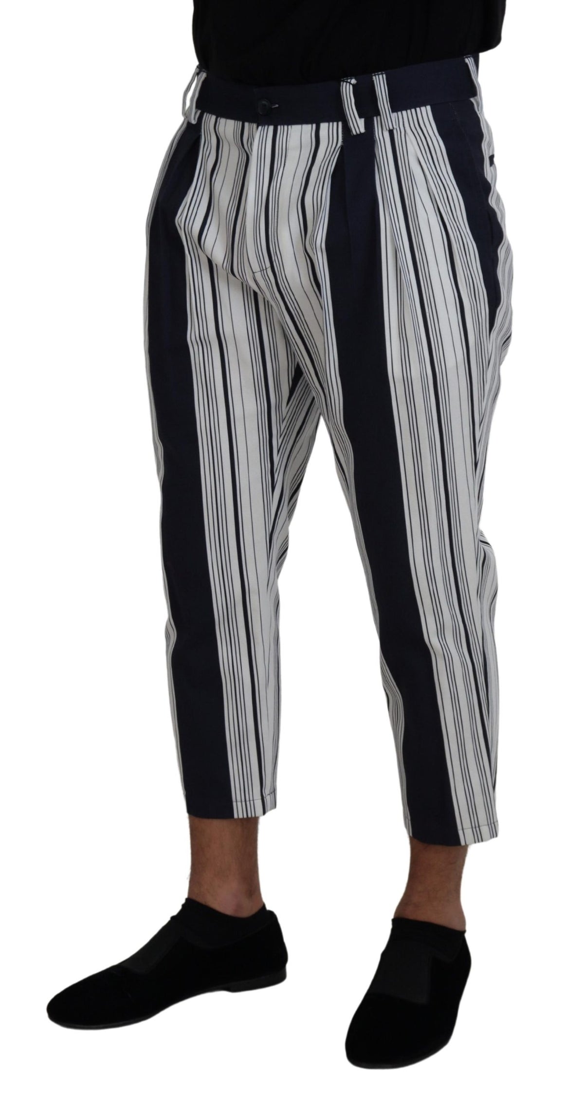 Pantalon court rayé en coton blanc de Dolce &amp; Gabbana