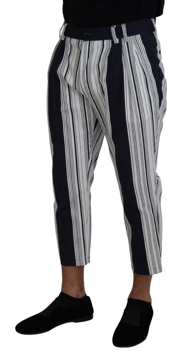 Pantalon court rayé en coton blanc de Dolce &amp; Gabbana