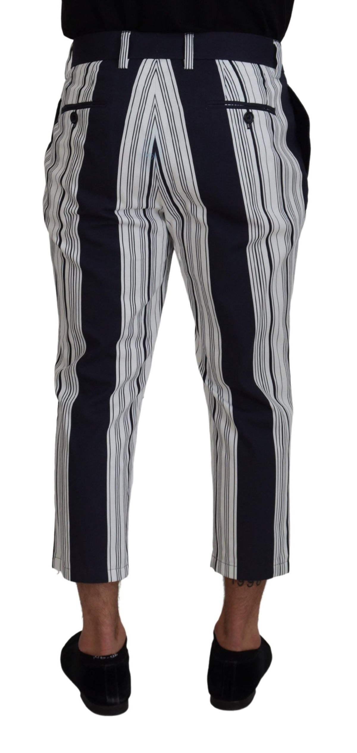 Pantalon court rayé en coton blanc de Dolce &amp; Gabbana