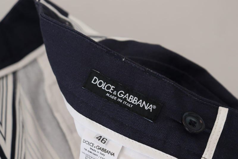 Pantalon court rayé en coton blanc de Dolce &amp; Gabbana
