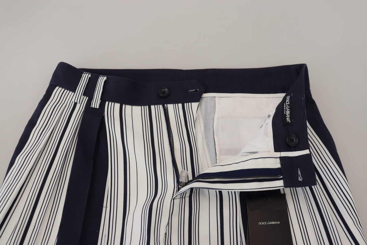 Pantalon court rayé en coton blanc de Dolce &amp; Gabbana