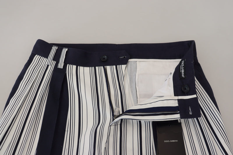 Pantalon court rayé en coton blanc de Dolce &amp; Gabbana