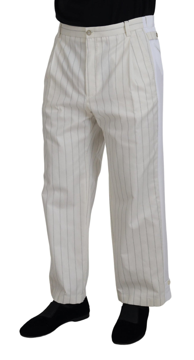 Pantalon habillé rayé en coton blanc de Dolce &amp; Gabbana