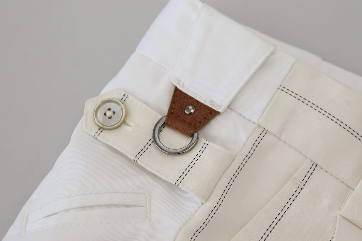 Pantalon habillé rayé en coton blanc de Dolce &amp; Gabbana