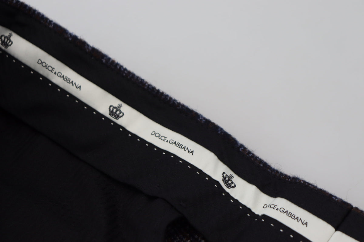Pantalon homme à carreaux gris taille mi-hauteur Dolce &amp; Gabbana
