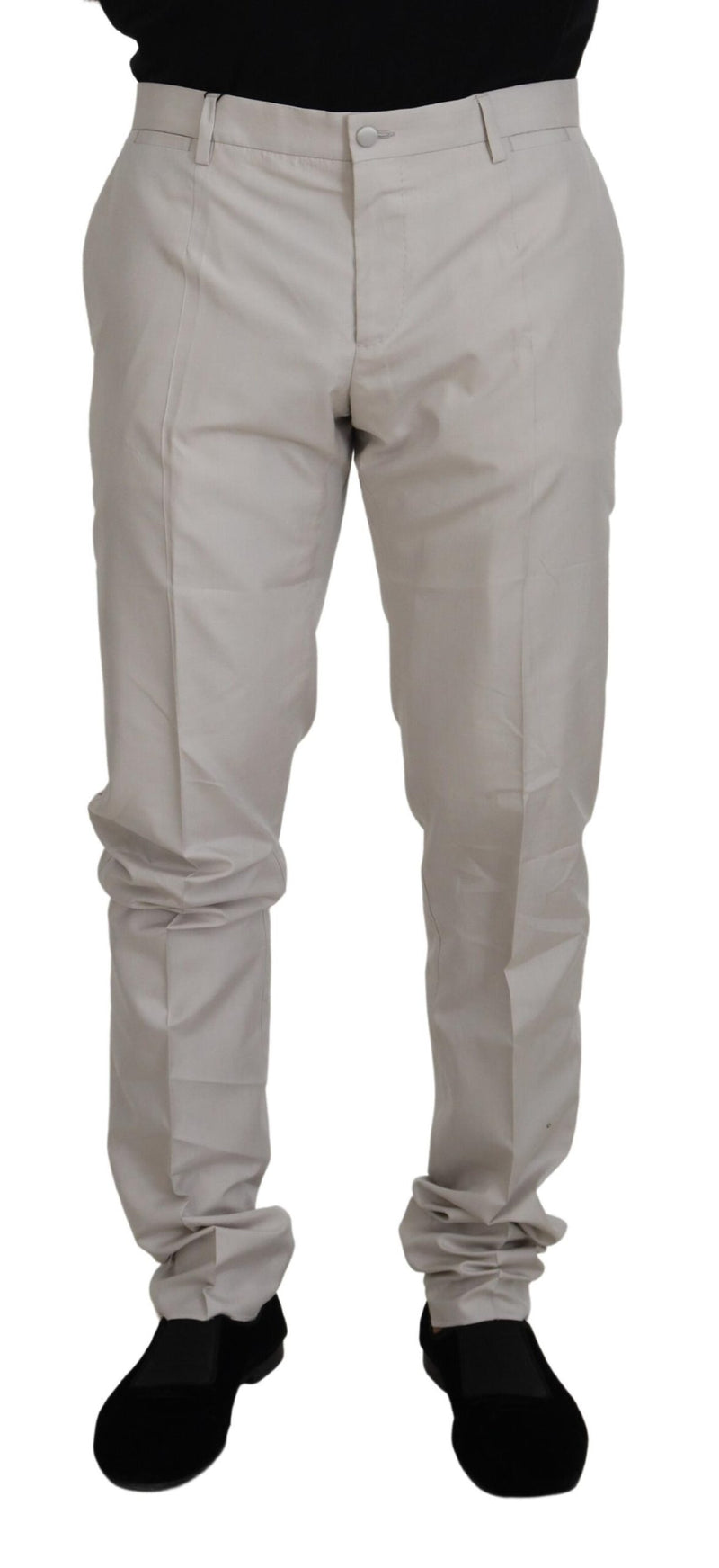 Pantalon chino en soie blanc cassé taille mi-hauteur de Dolce &amp; Gabbana
