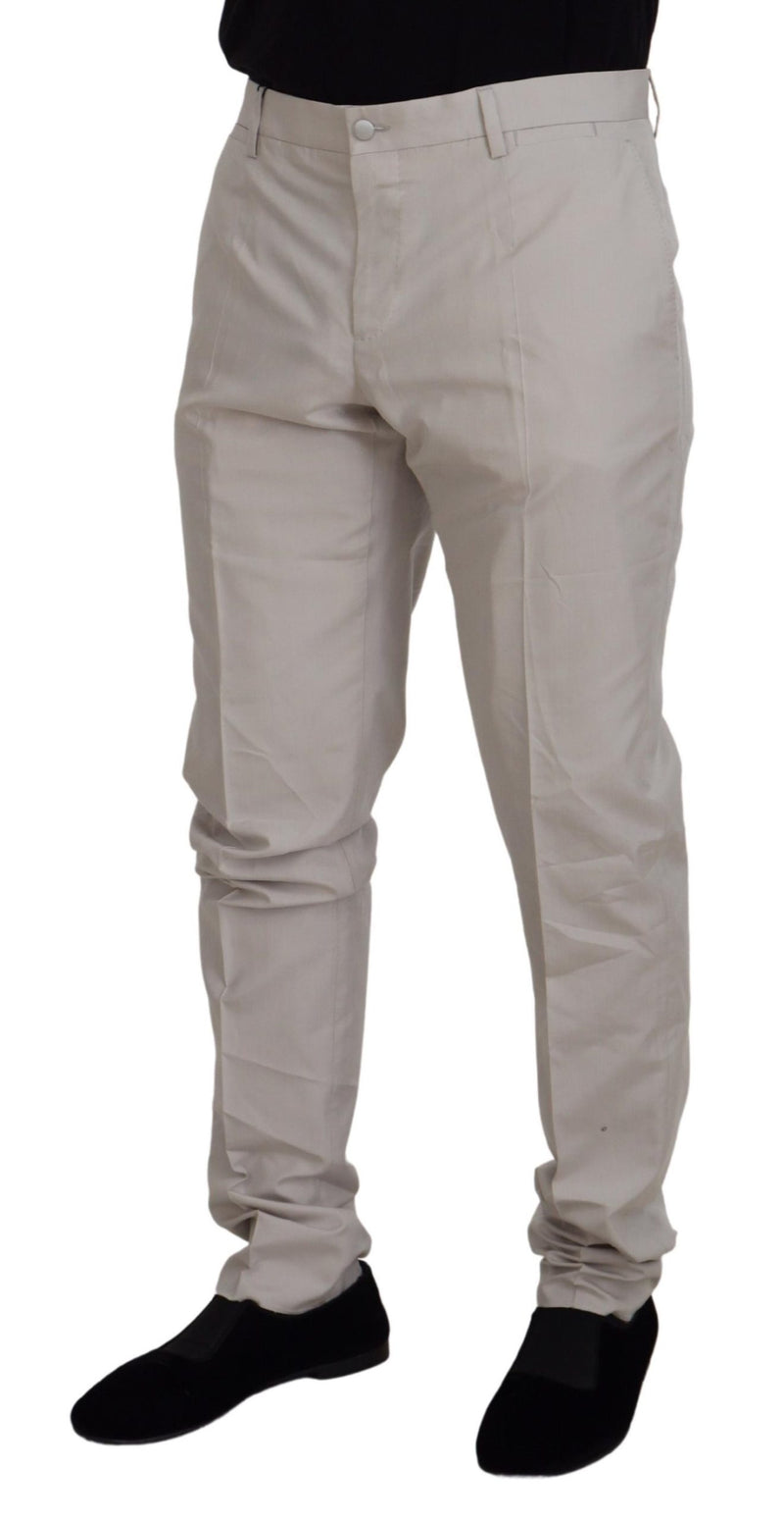 Pantalon chino en soie blanc cassé taille mi-hauteur de Dolce &amp; Gabbana
