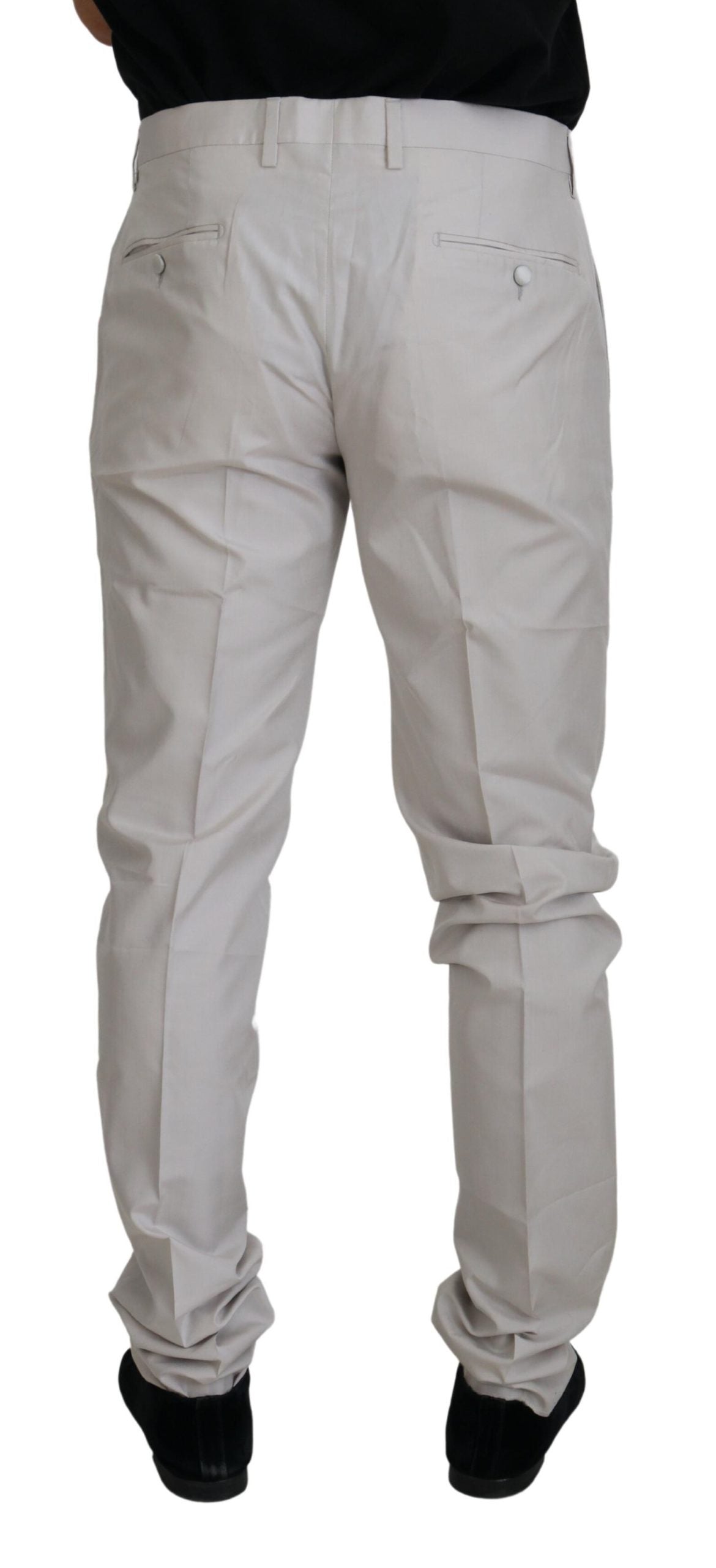 Pantalon chino en soie blanc cassé taille mi-hauteur de Dolce &amp; Gabbana