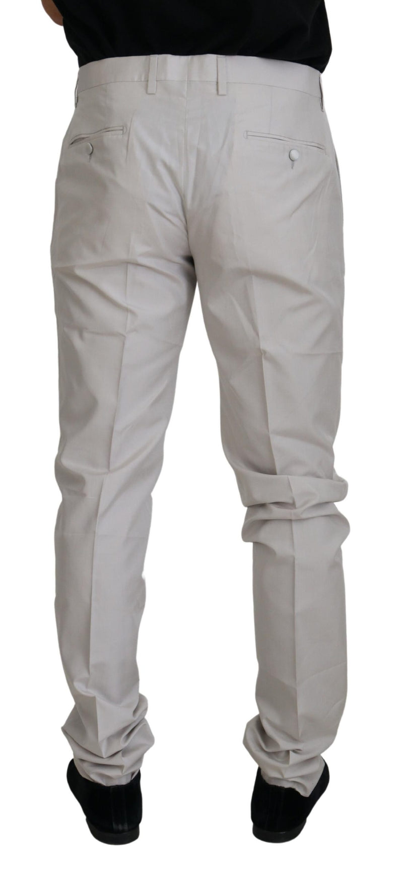Pantalon chino en soie blanc cassé taille mi-hauteur de Dolce &amp; Gabbana