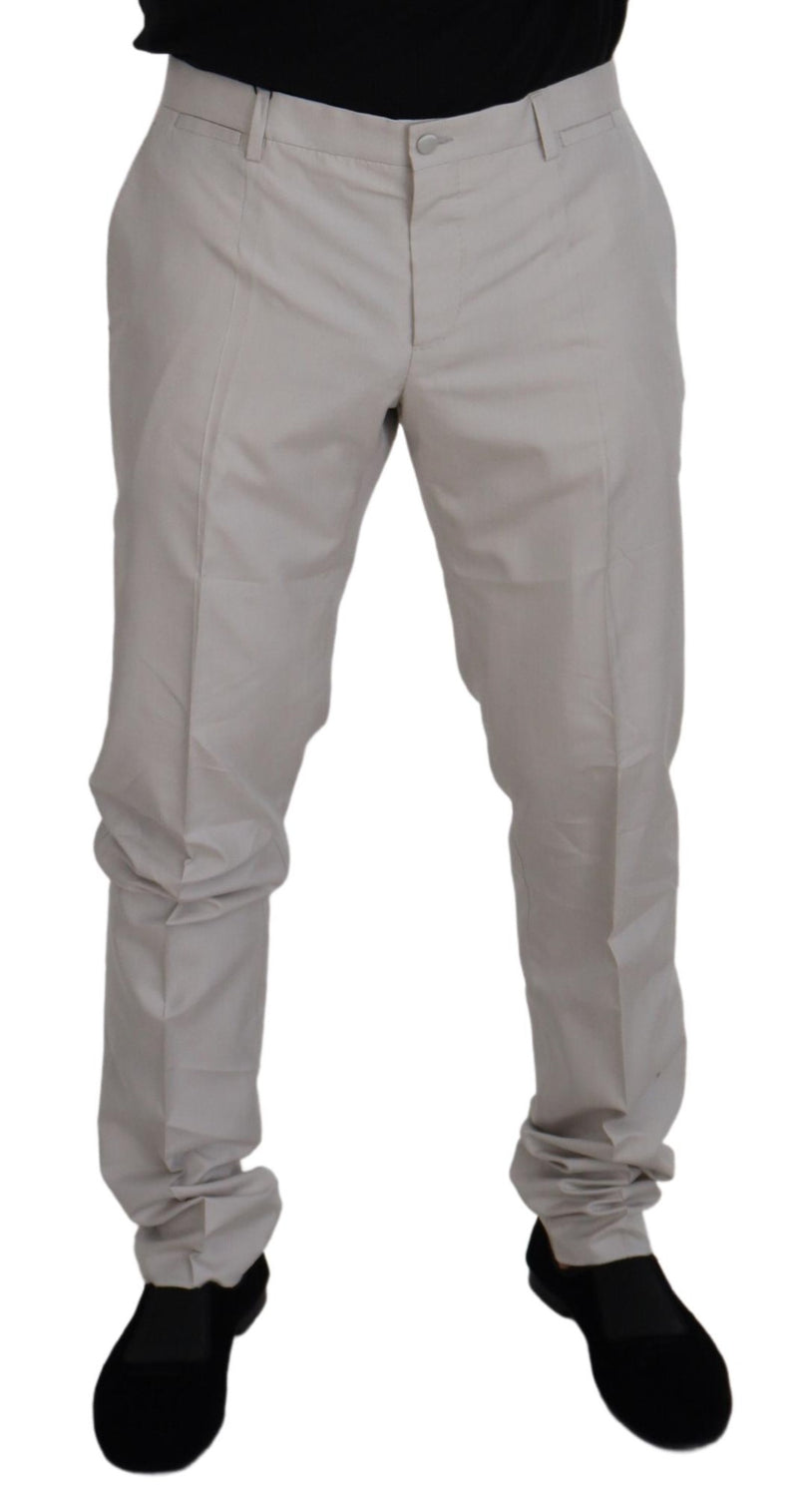 Pantalon chino en soie blanc cassé taille mi-hauteur de Dolce &amp; Gabbana