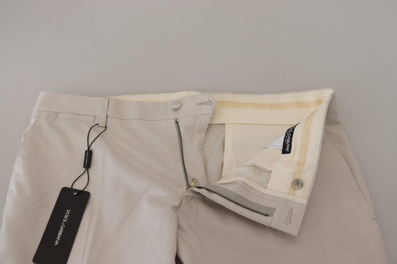 Pantalon chino en soie blanc cassé taille mi-hauteur de Dolce &amp; Gabbana