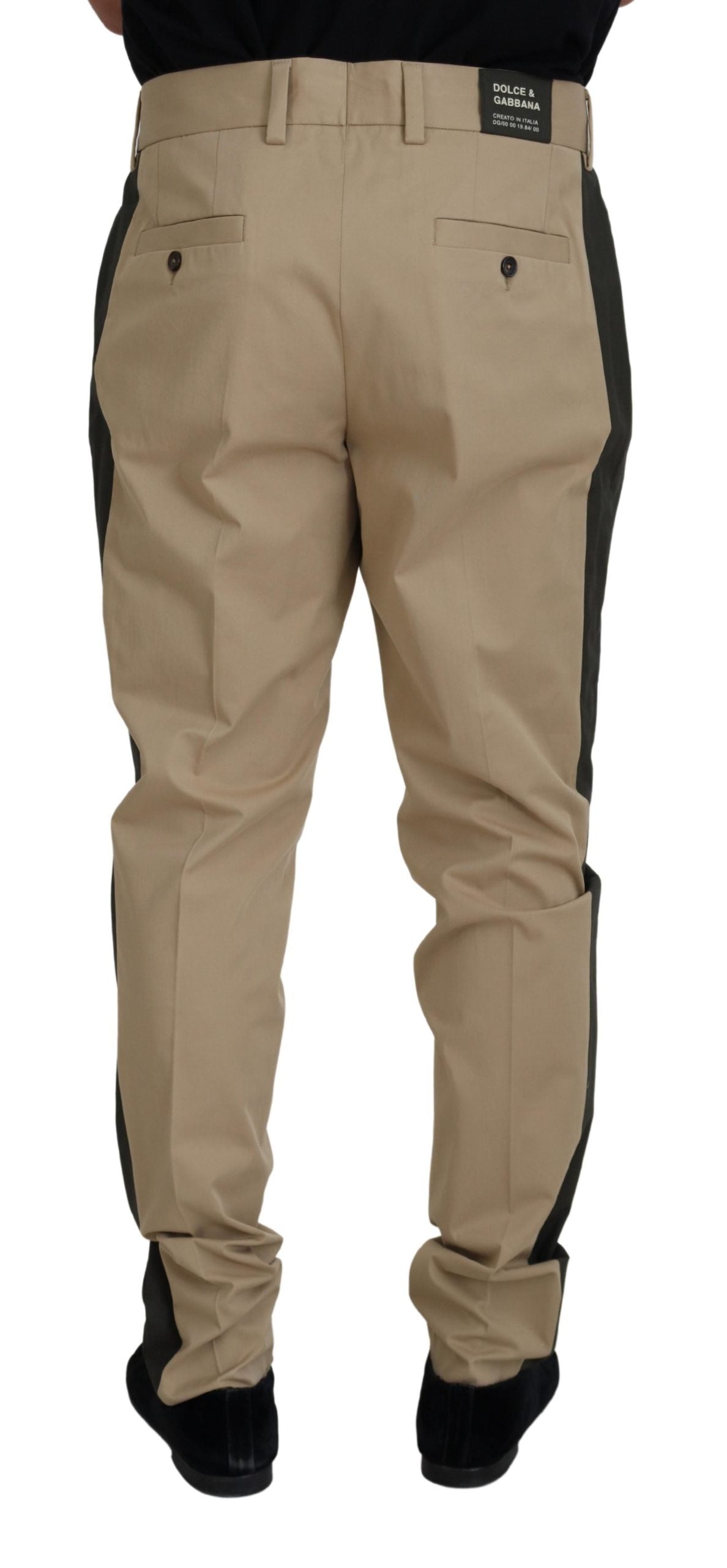 Pantalon chino homme Dolce &amp; Gabbana en coton brun et noir