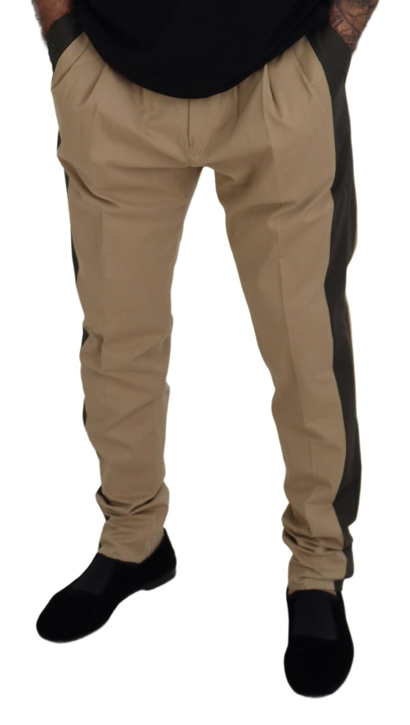 Pantalon chino homme Dolce &amp; Gabbana en coton brun et noir