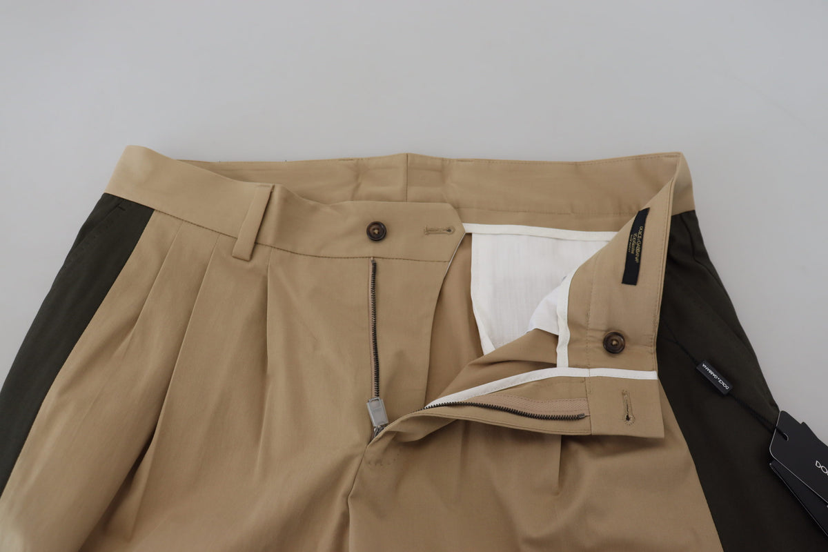 Pantalon chino homme Dolce &amp; Gabbana en coton brun et noir