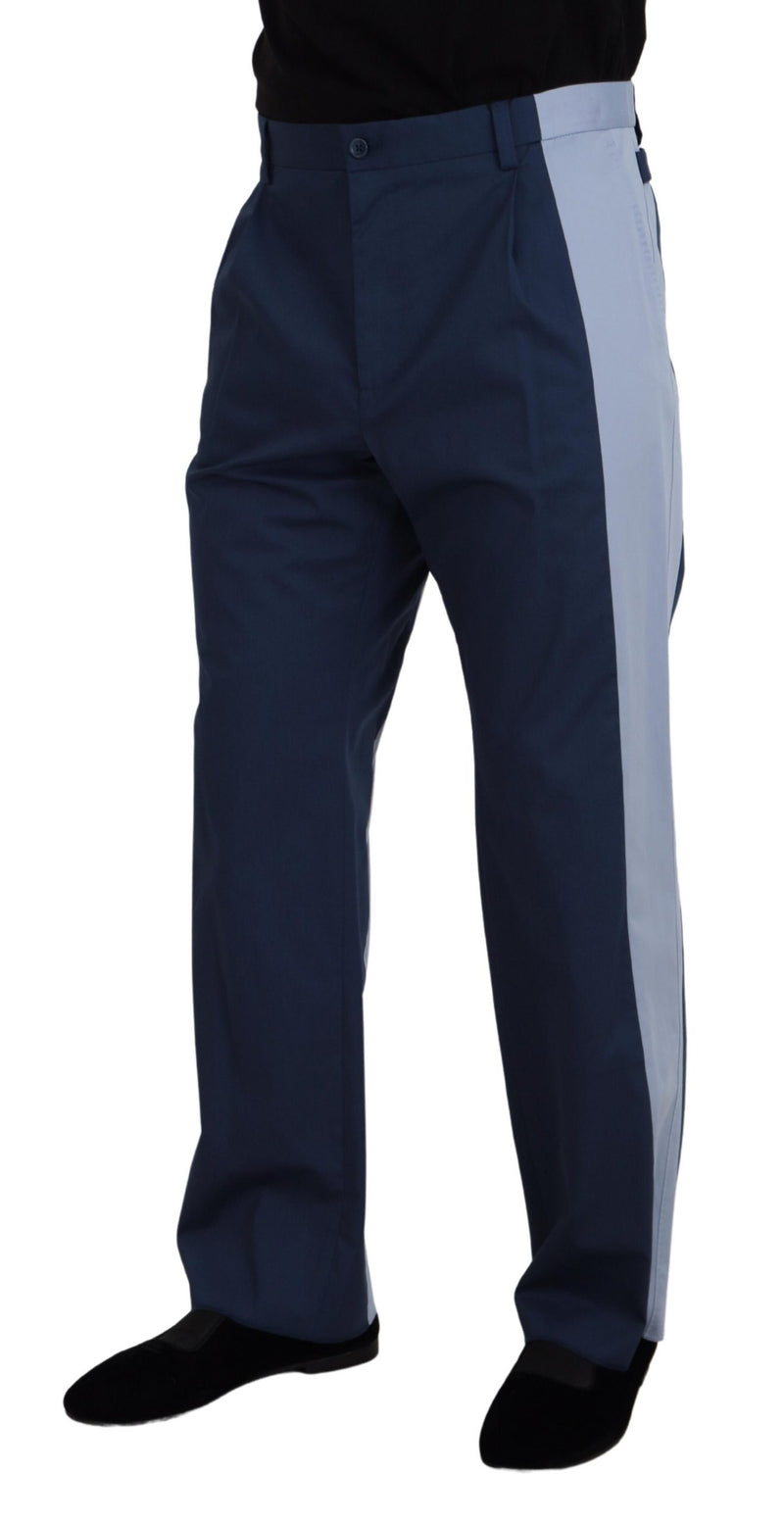 Pantalon droit en coton bleu de Dolce &amp; Gabbana