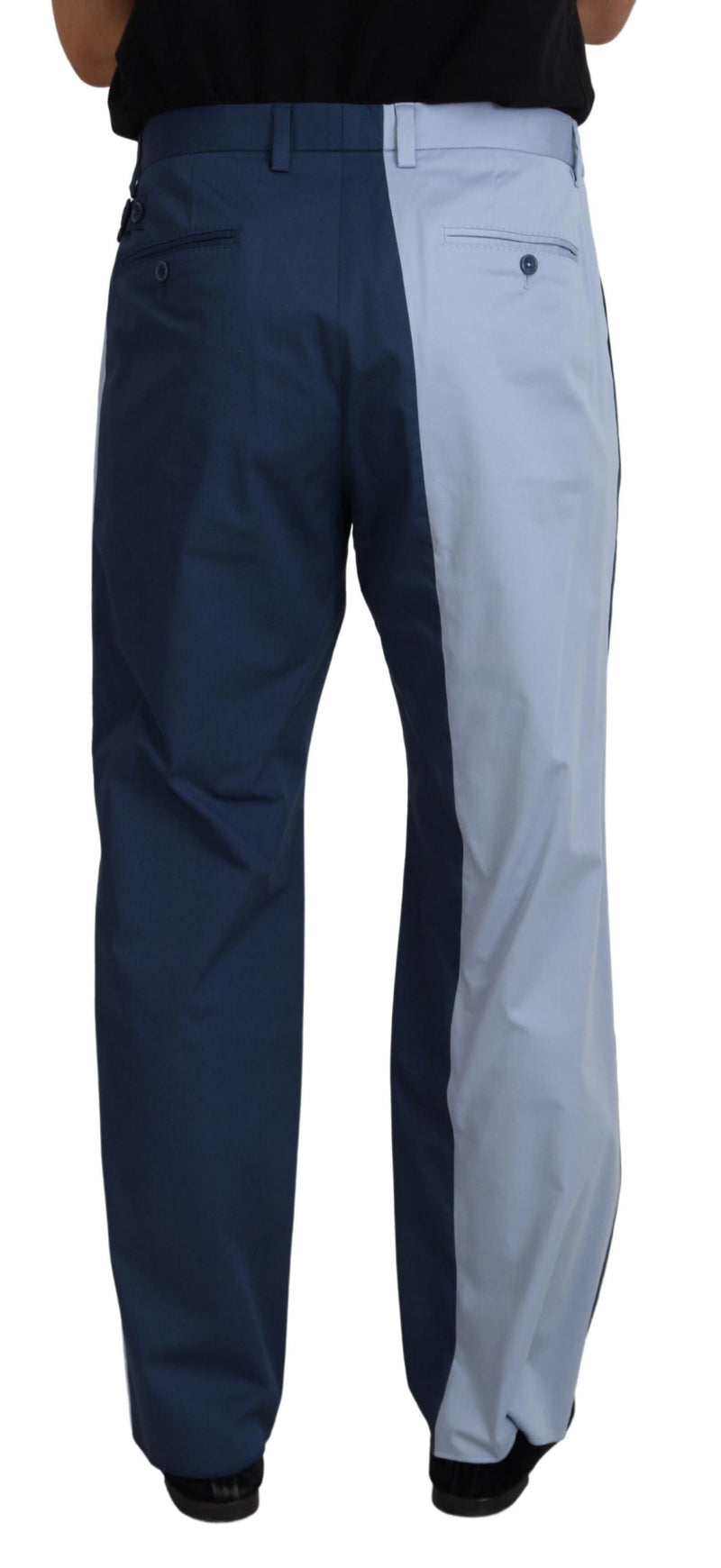 Pantalon droit en coton bleu de Dolce &amp; Gabbana