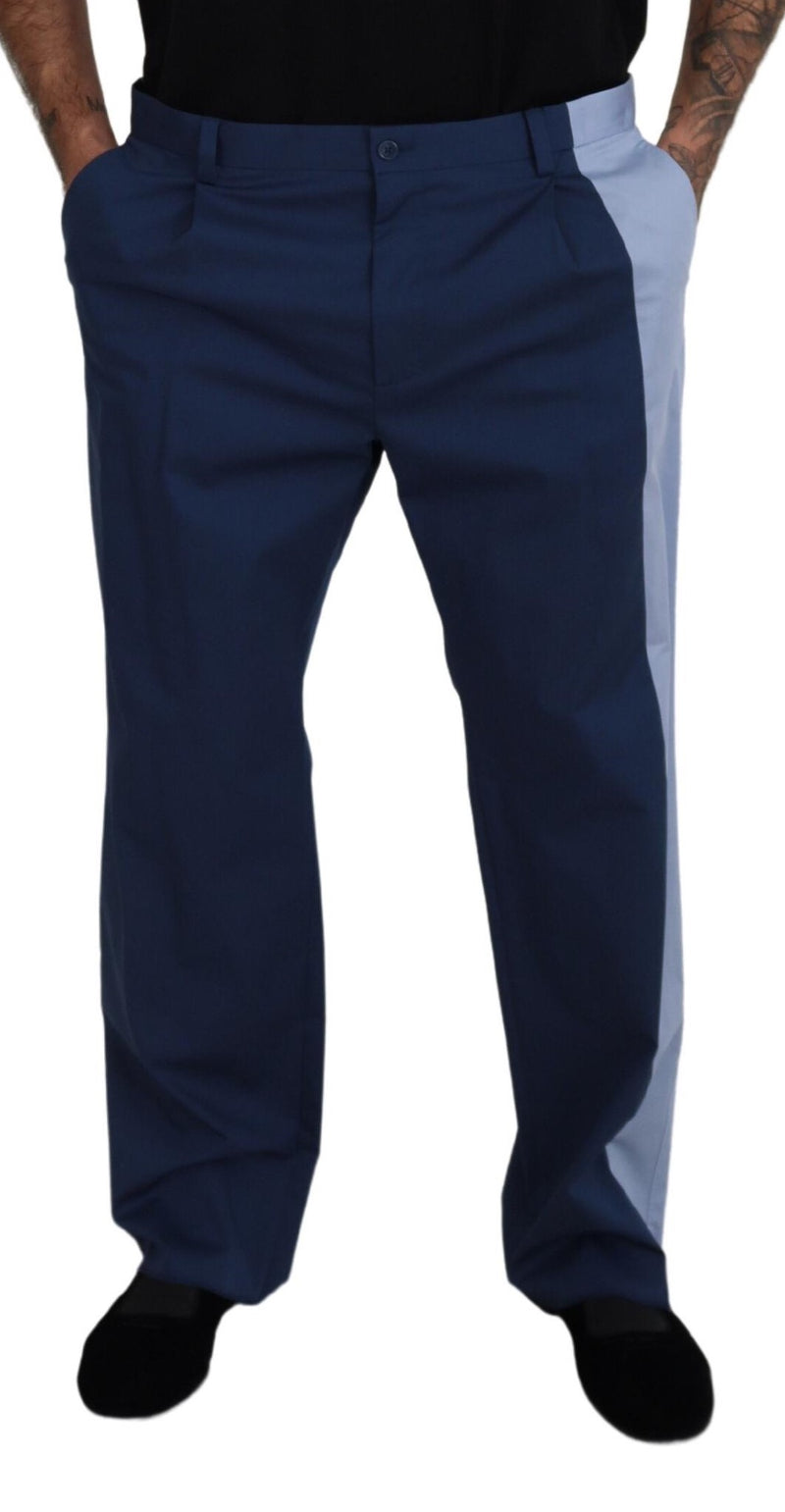Pantalon droit en coton bleu de Dolce &amp; Gabbana