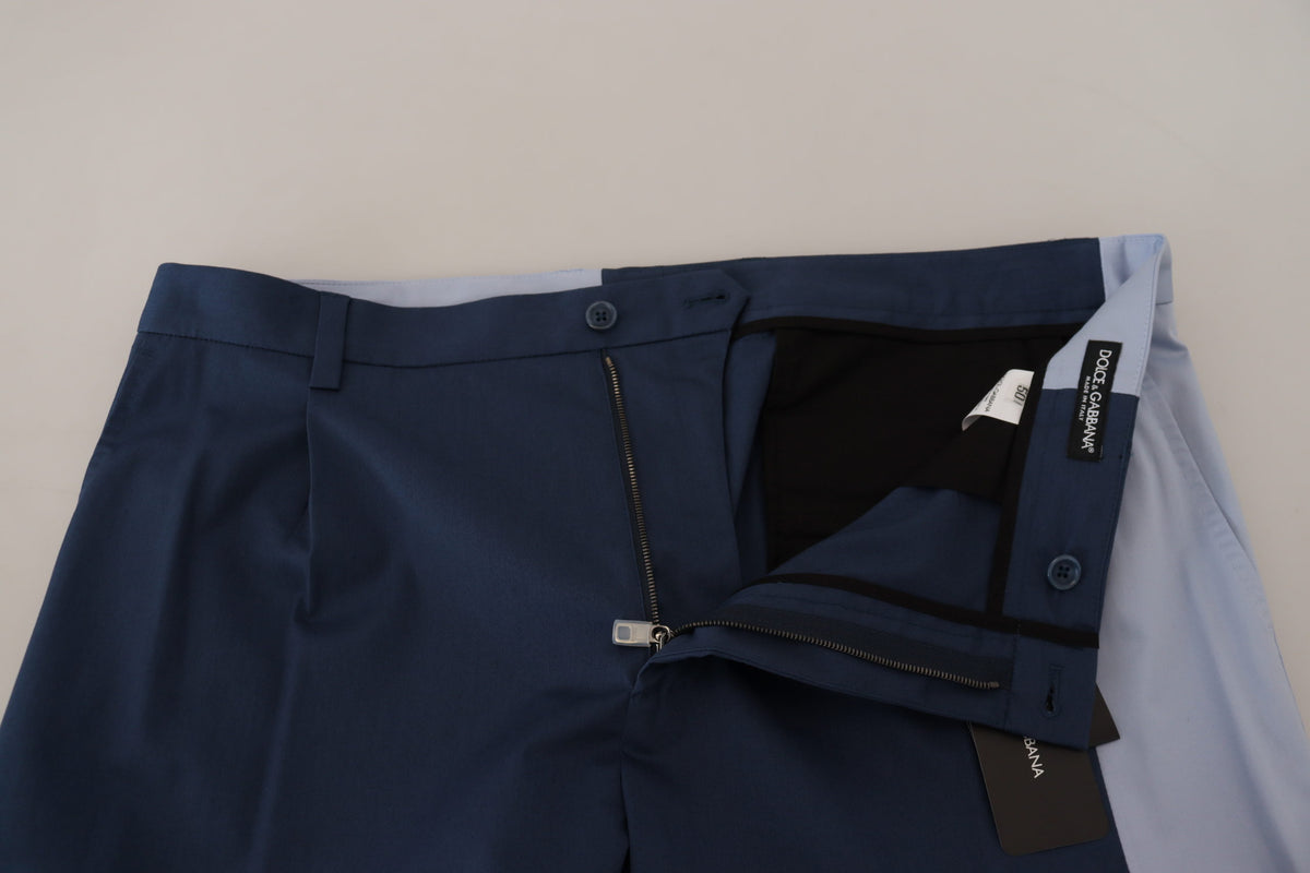 Pantalon droit en coton bleu de Dolce &amp; Gabbana
