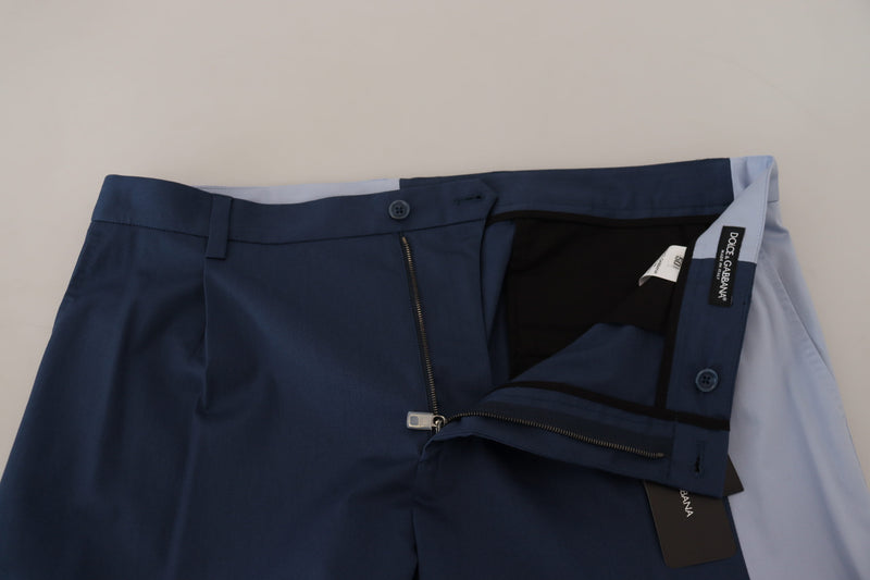 Pantalon droit en coton bleu de Dolce &amp; Gabbana