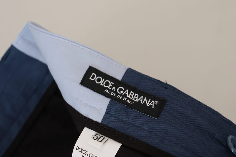 Pantalon droit en coton bleu de Dolce &amp; Gabbana