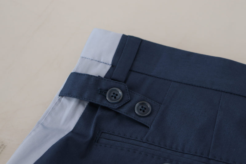 Pantalon droit en coton bleu de Dolce &amp; Gabbana