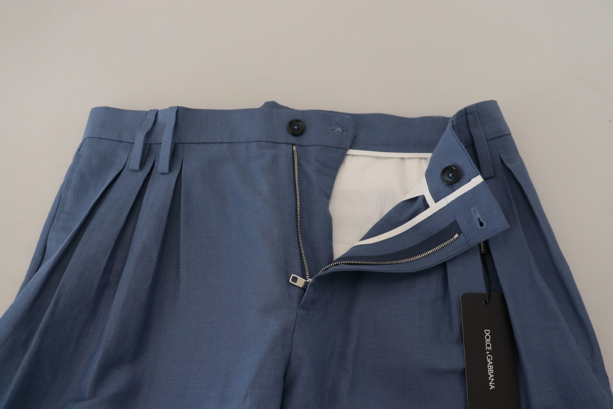 Pantalon chino en lin bleu pour homme, Dolce &amp; Gabbana.