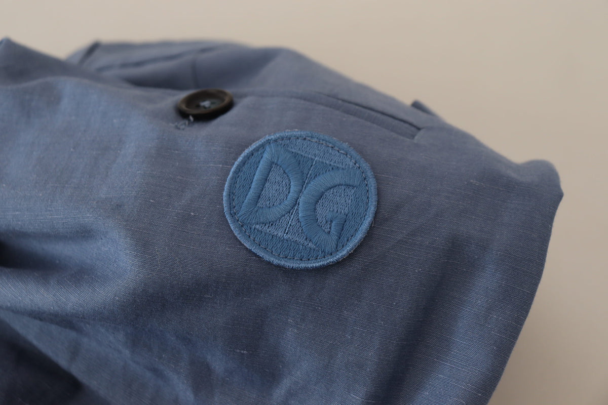 Pantalon chino en lin bleu pour homme, Dolce &amp; Gabbana.