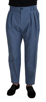 Pantalon Chino Formel en Lin Bleu de Dolce &amp; Gabbana