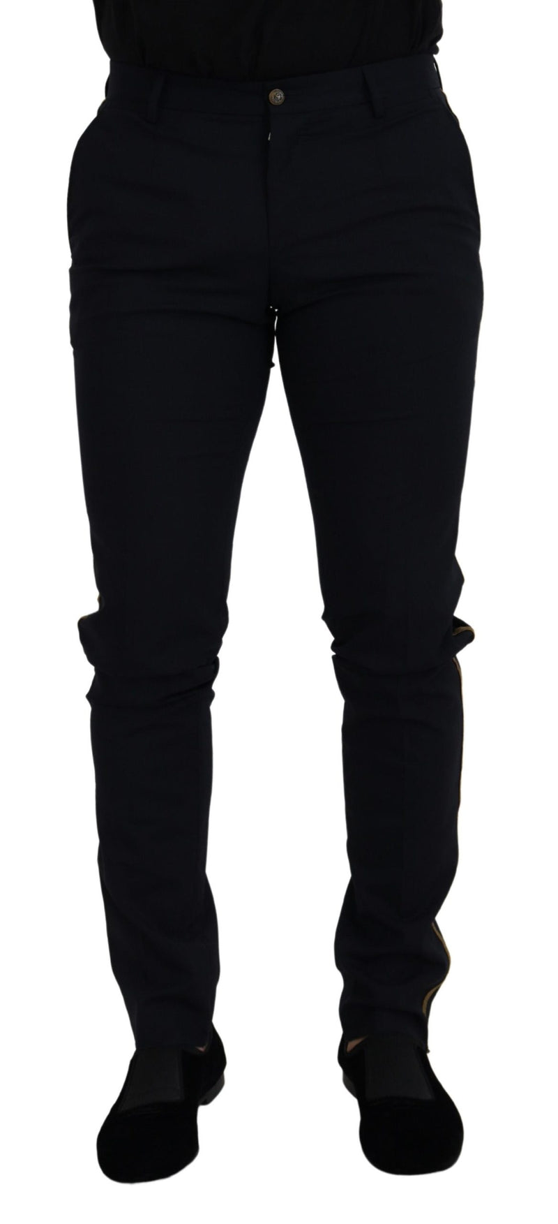 Pantalon habillé noir en laine, coupe slim, Dolce &amp; Gabbana