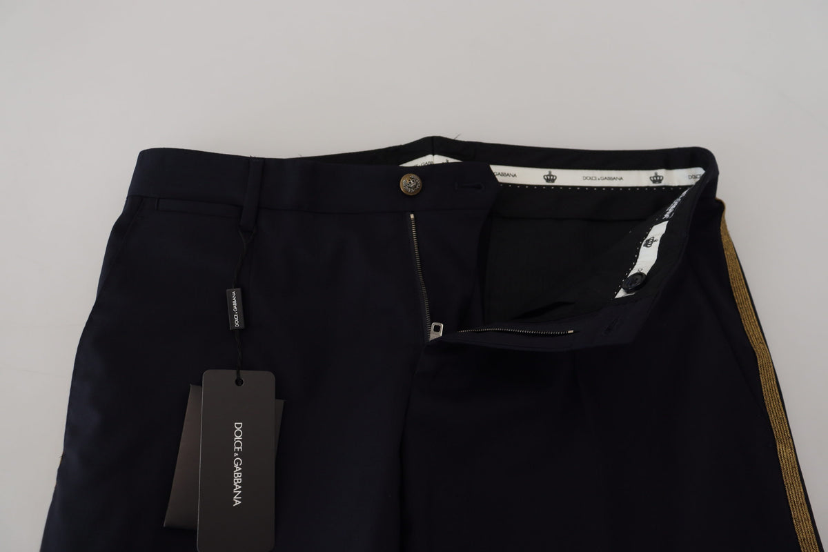 Pantalon habillé noir en laine, coupe slim, Dolce &amp; Gabbana